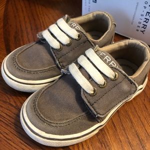 Sperry Top-sider Bluefish Crib Linen/Oat baby boy size 4M “My First Boat Shoes”